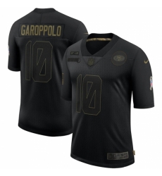 Men's San Francisco 49ers #10 Jimmy Garoppolo Black 2020 Salute To Service Limited Jersey Men's San Francisco 49ers #10 Jimmy Garoppolo Black 2020 Salute To Service Limited Jersey
