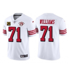 Men's San Francisco 49ers #71 Trent Williams White 75th Anniversary With C Patch Vapor Untouchable Limited Stitched Football Jersey Men's San Francisco 49ers #71 Trent Williams White 75th Anniversary With C Patch Vapor Untouchable Limited Stitched Football Jersey