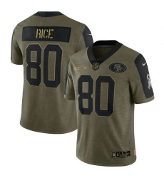 Men's San Francisco 49ers Jerry Rice Nike Olive 2021 Salute To Service Retired Player Limited Jersey Men's San Francisco 49ers Jerry Rice Nike Olive 2021 Salute To Service Retired Player Limited Jersey
