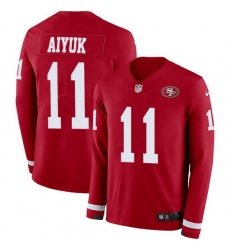 Nike 49ers 11 Brandon Aiyuk Red Team Color Men Stitched NFL Limited Therma Long Sleeve Jersey Nike 49ers 11 Brandon Aiyuk Red Team Color Men Stitched NFL Limited Therma Long Sleeve Jersey