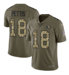 Nike 49ers #18 Dante Pettis Olive Camo Mens Stitched NFL Limited 2017 Salute To Service Jersey Nike 49ers #18 Dante Pettis Olive Camo Mens Stitched NFL Limited 2017 Salute To Service Jersey