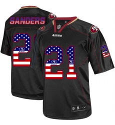 Nike 49ers #21 Deion Sanders Black Mens Stitched NFL Elite USA Flag Fashion Jersey Nike 49ers #21 Deion Sanders Black Mens Stitched NFL Elite USA Flag Fashion Jersey