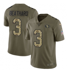 Nike 49ers #3 C J Beathard Olive Camo Mens Stitched NFL Limited 2017 Salute To Service Jersey Nike 49ers #3 C J Beathard Olive Camo Mens Stitched NFL Limited 2017 Salute To Service Jersey