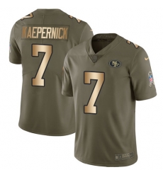 Nike 49ers #7 Colin Kaepernick Olive Gold Mens Stitched NFL Limited 2017 Salute To Service Jersey Nike 49ers #7 Colin Kaepernick Olive Gold Mens Stitched NFL Limited 2017 Salute To Service Jersey