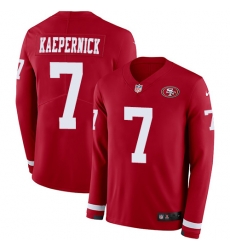 Nike 49ers #7 Colin Kaepernick Red Team Color Men Stitched NFL Limited Therma Long Sleeve Jersey Nike 49ers #7 Colin Kaepernick Red Team Color Men Stitched NFL Limited Therma Long Sleeve Jersey
