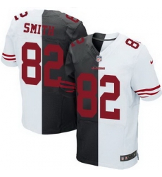 Nike 49ers #82 Torrey Smith Black White Mens Stitched NFL Elite Split Jersey Nike 49ers #82 Torrey Smith Black White Mens Stitched NFL Elite Split Jersey
