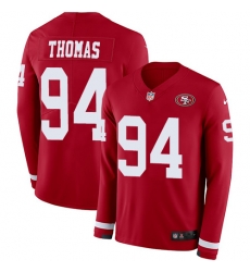 Nike 49ers #94 Solomon Thomas Red Team Color Men Stitched NFL Limited Therma Long Sleeve Jersey Nike 49ers #94 Solomon Thomas Red Team Color Men Stitched NFL Limited Therma Long Sleeve Jersey