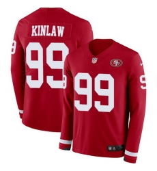 Nike 49ers 99 Javon Kinlaw Red Team Color Men Stitched NFL Limited Therma Long Sleeve Jersey Nike 49ers 99 Javon Kinlaw Red Team Color Men Stitched NFL Limited Therma Long Sleeve Jersey