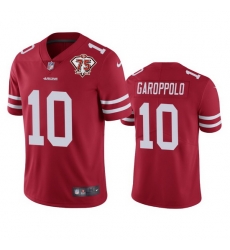 Nike San Francisco 49ers 10 Jimmy Garoppolo Red Men 75th Anniversary Stitched NFL Vapor Untouchable Limited Jersey Nike San Francisco 49ers 10 Jimmy Garoppolo Red Men 75th Anniversary Stitched NFL Vapor Untouchable Limited Jersey