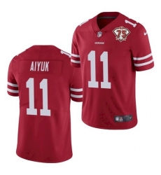 Nike San Francisco 49ers 11 Brandon Aiyuk Red 75th Anniversary Vapor Untouchable Limited Jersey Nike San Francisco 49ers 11 Brandon Aiyuk Red 75th Anniversary Vapor Untouchable Limited Jersey
