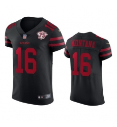 Nike San Francisco 49ers 16 Joe Montana Black Alternate Men 75th Anniversary Stitched NFL Vapor Untouchable Elite Jersey Nike San Francisco 49ers 16 Joe Montana Black Alternate Men 75th Anniversary Stitched NFL Vapor Untouchable Elite Jersey
