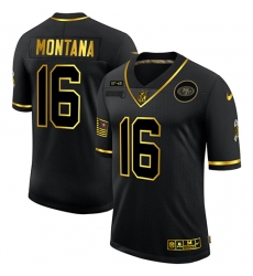 Nike San Francisco 49ers 16 Joe Montana Black Gold 2020 Salute To Service Limited Jersey Nike San Francisco 49ers 16 Joe Montana Black Gold 2020 Salute To Service Limited Jersey