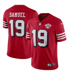Nike San Francisco 49ers 19 Deebo Samuel Red Rush Men 75th Anniversary Stitched NFL Vapor Untouchable Limited Jersey Nike San Francisco 49ers 19 Deebo Samuel Red Rush Men 75th Anniversary Stitched NFL Vapor Untouchable Limited Jersey
