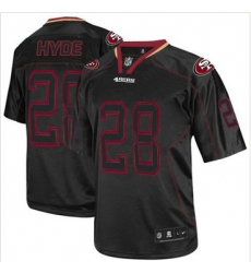 Nike San Francisco 49ers #28 Carlos Hyde Lights Out Black Mens Stitched NFL Elite Jersey Nike San Francisco 49ers #28 Carlos Hyde Lights Out Black Mens Stitched NFL Elite Jersey