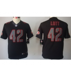 Nike San Francisco 49ers 42 Ronnie Lott Black Limited Impact NFL Jersey Nike San Francisco 49ers 42 Ronnie Lott Black Limited Impact NFL Jersey