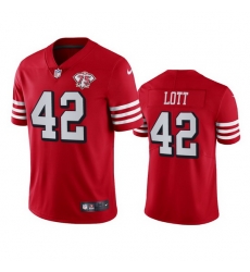 Nike San Francisco 49ers 42 Ronnie Lott Red Rush Men 75th Anniversary Stitched NFL Vapor Untouchable Limited Jersey Nike San Francisco 49ers 42 Ronnie Lott Red Rush Men 75th Anniversary Stitched NFL Vapor Untouchable Limited Jersey