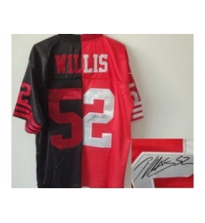 Nike San Francisco 49ers 52 Patrick Willis Black Red Elite Split Signed NFL Jersey Nike San Francisco 49ers 52 Patrick Willis Black Red Elite Split Signed NFL Jersey