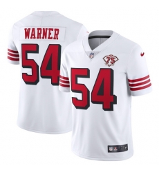 Nike San Francisco 49ers 54 Fred Warner White Rush Men 75th Anniversary Stitched NFL Vapor Untouchable Limited Jersey Nike San Francisco 49ers 54 Fred Warner White Rush Men 75th Anniversary Stitched NFL Vapor Untouchable Limited Jersey