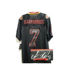 Nike San Francisco 49ers 7 Colin Kaepernick Black Elite Light Out Signed NFL Jersey Nike San Francisco 49ers 7 Colin Kaepernick Black Elite Light Out Signed NFL Jersey