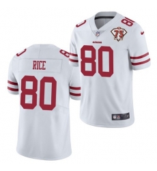 Nike San Francisco 49ers 80 Jerry Rice White 75th Anniversary Vapor Untouchable Limited Jersey Nike San Francisco 49ers 80 Jerry Rice White 75th Anniversary Vapor Untouchable Limited Jersey