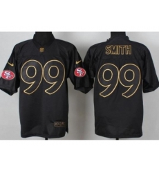 Nike San Francisco 49ers 99 Aldon Smith Black Elite PRO Gold Lettering Fashion NFL Jersey Nike San Francisco 49ers 99 Aldon Smith Black Elite PRO Gold Lettering Fashion NFL Jersey