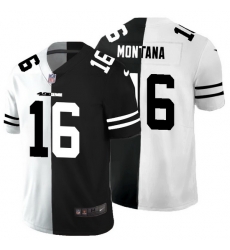 San Francisco 49ers 16 Joe Montana Men Black V White Peace Split Nike Vapor Untouchable Limited NFL Jersey San Francisco 49ers 16 Joe Montana Men Black V White Peace Split Nike Vapor Untouchable Limited NFL Jersey