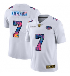 San Francisco 49ers 7 Colin Kaepernick Men White Nike Multi Color 2020 NFL Crucial Catch Limited NFL Jersey San Francisco 49ers 7 Colin Kaepernick Men White Nike Multi Color 2020 NFL Crucial Catch Limited NFL Jersey