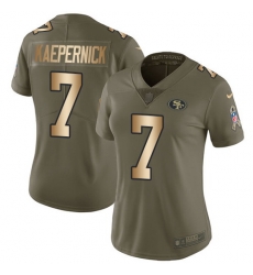 Nike 49ers #7 Colin Kaepernick Olive Gold Womens Stitched NFL Limited 2017 Salute to Service Jersey Nike 49ers #7 Colin Kaepernick Olive Gold Womens Stitched NFL Limited 2017 Salute to Service Jersey