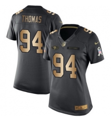 Nike 49ers #94 Solomon Thomas Black Womens Stitched NFL Limited Gold Salute to Service Jersey Nike 49ers #94 Solomon Thomas Black Womens Stitched NFL Limited Gold Salute to Service Jersey