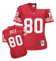 Reebok San Francisco 49ers 80 Jerry Rice Red Womens Throwback Team Color Premier EQT NFL Jersey Reebok San Francisco 49ers 80 Jerry Rice Red Womens Throwback Team Color Premier EQT NFL Jersey