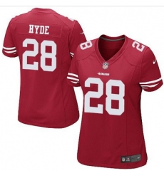 Women Nike 49ers #28 Carlos Hyde Red Team Color Stitched NFL Limited Jersey Women Nike 49ers #28 Carlos Hyde Red Team Color Stitched NFL Limited Jersey