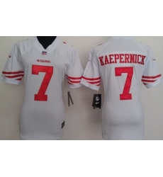 Women Nike San Francisco 49ers 7 Colin Kaepernick White Nike NFL Jerseys Women Nike San Francisco 49ers 7 Colin Kaepernick White Nike NFL Jerseys