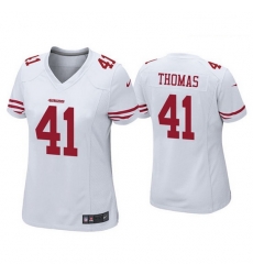 Women San Francisco 49ers 41 Ambry Thomas White Jersey Women San Francisco 49ers 41 Ambry Thomas White Jersey