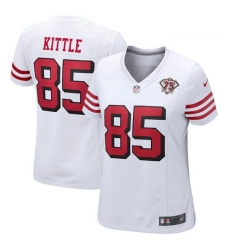 Women San Francisco 49ers 85 George Kittle White 75th Anniversary Jersey Women San Francisco 49ers 85 George Kittle White 75th Anniversary Jersey