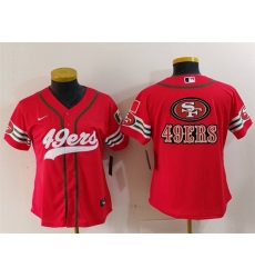 Women San Francisco 49ers Team Big Logo Red Mexico With Patch Cool Base Stitched Baseball Jersey 2 Women San Francisco 49ers Team Big Logo Red Mexico With Patch Cool Base Stitched Baseball Jersey 2