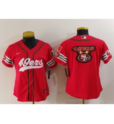 Women San Francisco 49ers Team Big Logo Red Mexico With Patch Cool Base Stitched Baseball Jersey 3 Women San Francisco 49ers Team Big Logo Red Mexico With Patch Cool Base Stitched Baseball Jersey 3