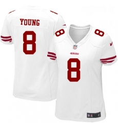 Womens Nike San Francisco 49ers 8 Steve Young Game White NFL Jersey Womens Nike San Francisco 49ers 8 Steve Young Game White NFL Jersey