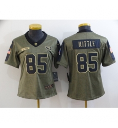 Women's San Francisco 49ers #85 George Kittle Nike Olive 2021 Salute To Service Limited Player Jersey Women's San Francisco 49ers #85 George Kittle Nike Olive 2021 Salute To Service Limited Player Jersey
