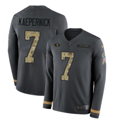 Nike 49ers #7 Colin Kaepernick Anthracite Salute to Service Youth Long Sleeve Jersey Nike 49ers #7 Colin Kaepernick Anthracite Salute to Service Youth Long Sleeve Jersey