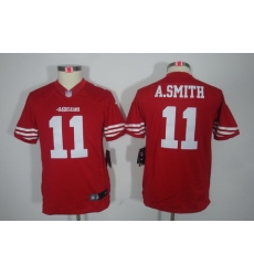 Youth Nike San Francisco 49ers 11# Smith Red Limited Jerseys Youth Nike San Francisco 49ers 11# Smith Red Limited Jerseys