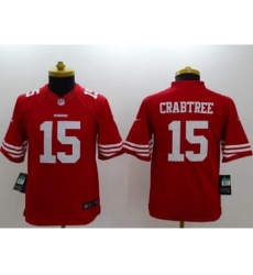 Youth Nike San Francisco 49ers #15 Michael Crabtree Red Team Color Stitched NFL Limited Jersey Youth Nike San Francisco 49ers #15 Michael Crabtree Red Team Color Stitched NFL Limited Jersey