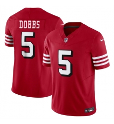 Youth San Francisco 49ers 5 Josh Dobbs 2024 F U S E New Red Vapor Untouchable Limited Stitched Football Jersey Youth San Francisco 49ers 5 Josh Dobbs 2024 F U S E New Red Vapor Untouchable Limited Stitched Football Jersey