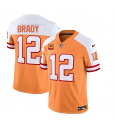 Men Tampa Bay Buccaneers 12 Tom Brady 2023 F U S E White Gold With 4 Star C Patch Throwback Limited Stitched Jersey Men Tampa Bay Buccaneers 12 Tom Brady 2023 F U S E White Gold With 4 Star C Patch Throwback Limited Stitched Jersey