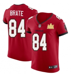 Men Tampa Bay Buccaneers 84 Cameron Brate Men Super Bowl LV Champions Patch Nike Red Vapor Elite Jersey Men Tampa Bay Buccaneers 84 Cameron Brate Men Super Bowl LV Champions Patch Nike Red Vapor Elite Jersey