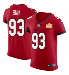 Men Tampa Bay Buccaneers 93 Ndamukong Suh Men Super Bowl LV Champions Patch Nike Red Vapor Elite Jersey Men Tampa Bay Buccaneers 93 Ndamukong Suh Men Super Bowl LV Champions Patch Nike Red Vapor Elite Jersey