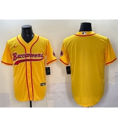 Men Tampa Bay Buccaneers Blank Gold Cool Base Stitched Baseball Jersey