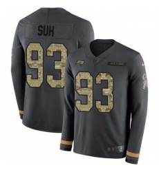 Nike Buccaneers 93 Ndamukong Suh Anthracite Salute to Service Men Stitched NFL Limited Therma Long Sleeve Jersey Nike Buccaneers 93 Ndamukong Suh Anthracite Salute to Service Men Stitched NFL Limited Therma Long Sleeve Jersey
