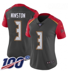 Buccaneers #3 Jameis Winston Gray Women Stitched Football Limited Inverted Legend 100th Season Jersey Buccaneers #3 Jameis Winston Gray Women Stitched Football Limited Inverted Legend 100th Season Jersey