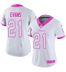 Nike Buccaneers #21 Justin Evans White Pink Womens Stitched NFL Limited Rush Fashion Jersey Nike Buccaneers #21 Justin Evans White Pink Womens Stitched NFL Limited Rush Fashion Jersey