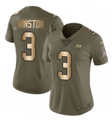 Womens Nike Tampa Bay Buccaneers 3 Jameis Winston Limited OliveGold 2017 Salute to Service NFL Jersey Womens Nike Tampa Bay Buccaneers 3 Jameis Winston Limited OliveGold 2017 Salute to Service NFL Jersey